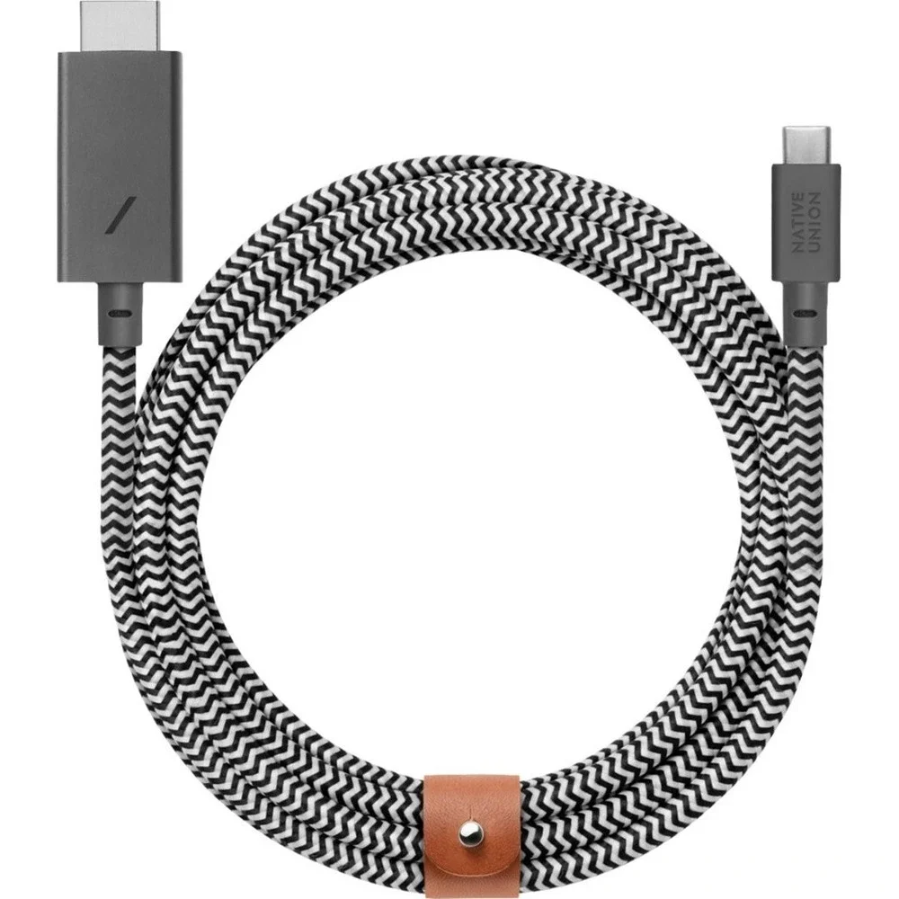 Native Union - USB C‎ to HDMI 4K Video Cable Adapter - 10ft - Zebra